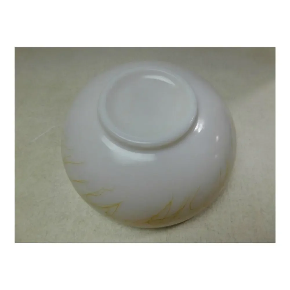 Mid Century Butterscotch Hazel Atlas Drizzle Serving Bowl Milk Glass 1950s